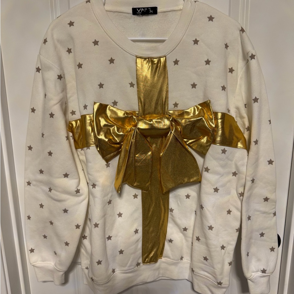 Gold Star Patterned Sweater